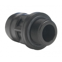 John Guest Straight Adaptor – BSP Thread  15mm x 1/2 BLACK ( PM011514E )